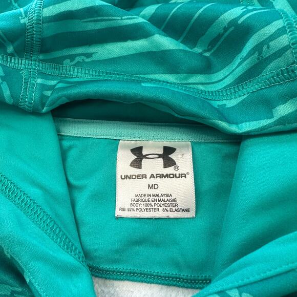Under Armour Womens M Green‎ Striped Kangaroo Pocket Pullover Preppy Hoodie - Picture 5 of 8